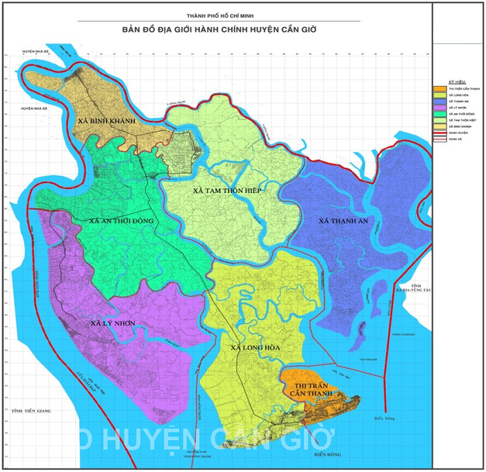 Bàn đồ địa giới huyện Cần Giờ